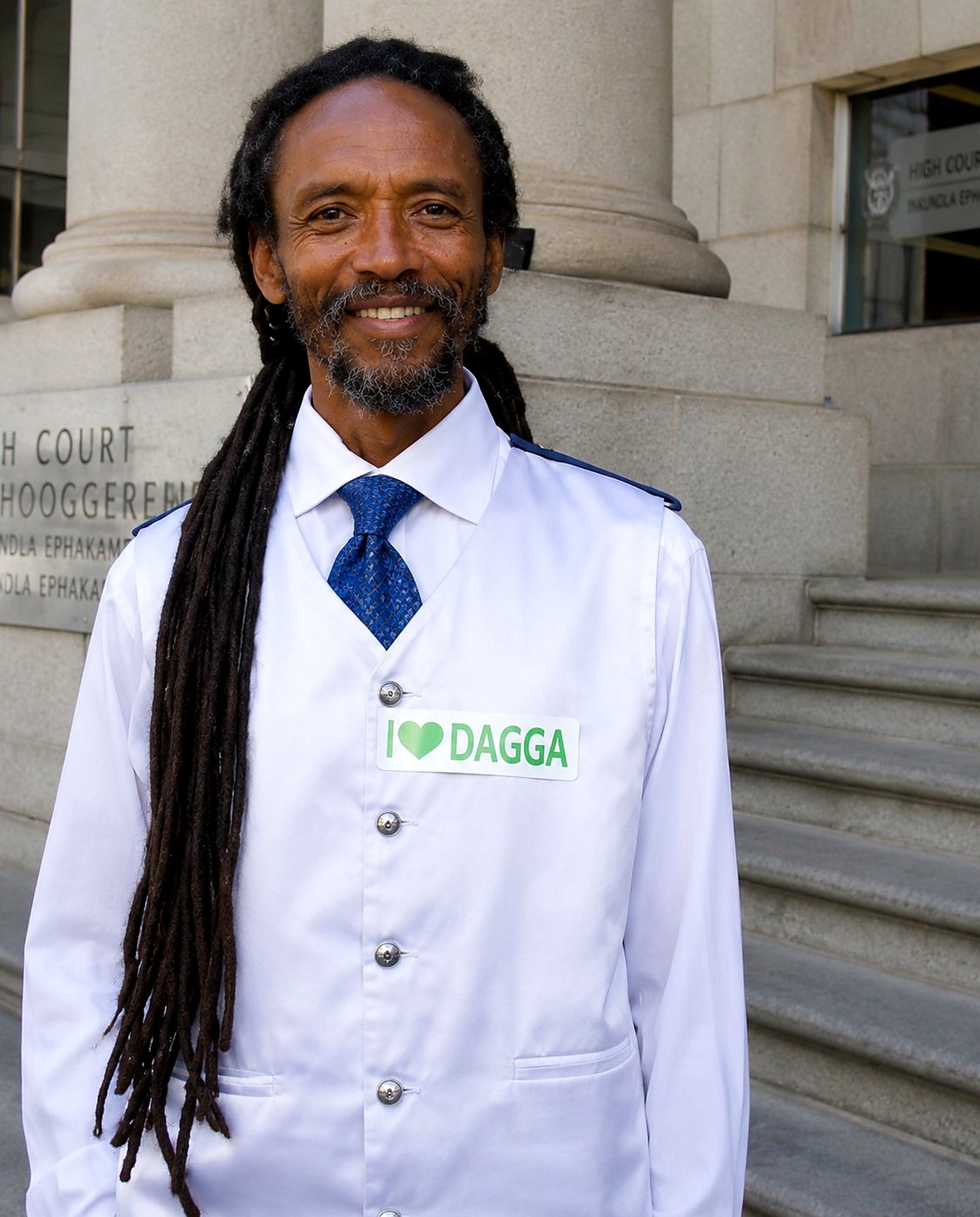 Gareth Prince on the steps of the High Court of South Africa